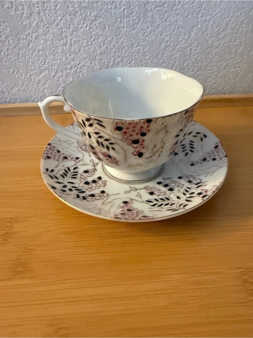 Fred Roberts Floral Bone China Teacup and Saucer made in Japan